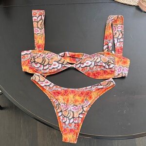 Strawberry Milk Mob Abstract Print Bikini Set